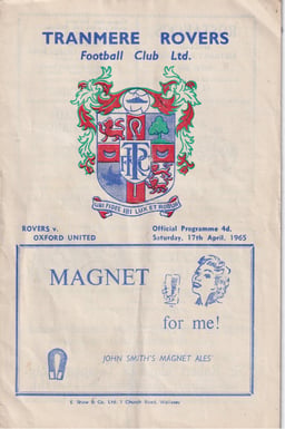 Tranmere Rovers v Oxford United Match Programme 1965-04-17